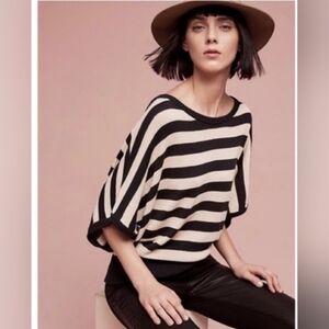 Anthropologie Moth Womens  Striped Dolman Sleeve Tunic Sweater